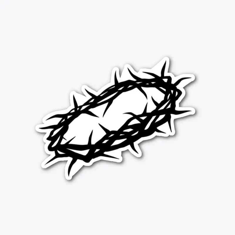 Crown of Thorns Sticker - Blk